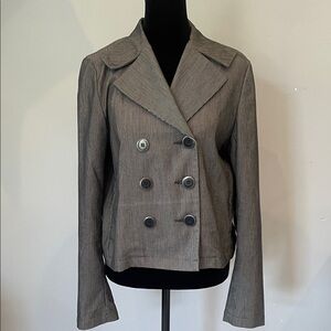 Women's Gray-black  Double-Breasted Jacket